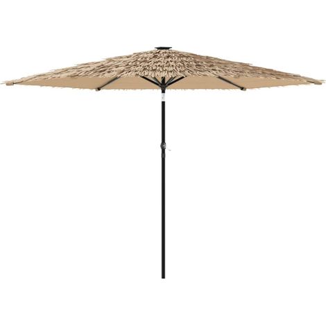 Sombrilla de jardín con mástil de acero sombra y protección UV 288 x 288 x 225 cm poliéster marrón 020056400