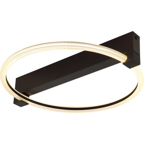 LED Deckenlampe Deckenleuchte Wohnzimmerlampe matt Schwarz Metall L 41,4 cm (1/5)