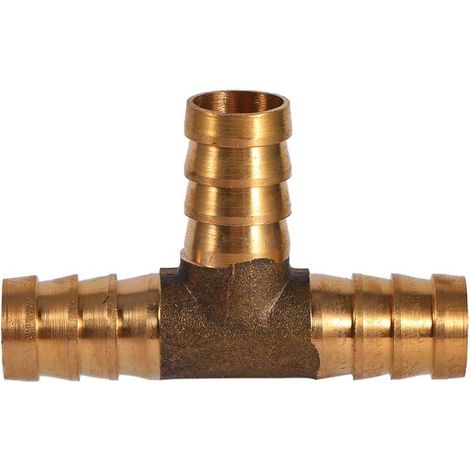 3-Wege-T-förmiger Kraftstoffschlauchverbinder, Benzinschlauchanschluss, Schlauchadapter, Messing-Schlauchverbinder für Zimmerleute (12 mm).