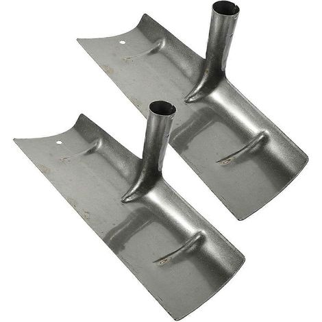 Lot de 2 têtes à fumier réutilisables en fer, couleur grise, pour le nettoyage du jardin. (1/5)