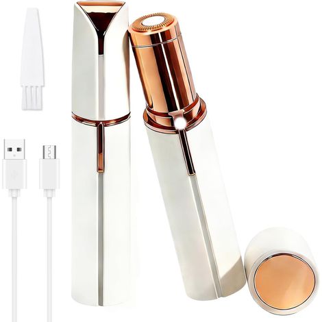 Rasoir Visage Femme Electrique, Epilateur Visage USB Rechargeable, Epilateur Electrique, Rasoir Visage pour Duvet Joues Menton Bras Sourcils Lèvres, Doux et Indolore Design Compact