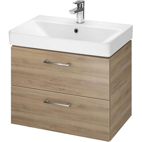 Cersanit Lara - Mobiletto con lavabo, 46x59x38 cm, 2 cassetti, noce S801-319-DSM (1/3)