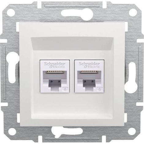 [GEBRAUCHT] B-Ware Schneider Electric RJ45-Datendose Asfora EPH4870121D Weiß RAL 9003 250V 10A