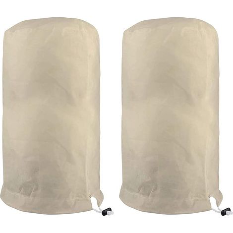 GROOFOO Voile D'hivernage Plante,Voile Hivernage Olivier,Voile Dhivernage Arbre,Housse De Protection Tomate Citronnier,Housse Hivernage pour Plantes Sac Vegetaux Jardin Tissu Non Tissé (60×80cm,Beige) (1/5)