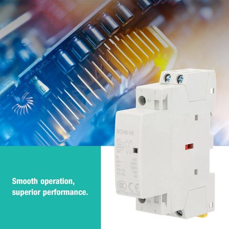 Contacteur électromagnétique domestique 2 pôles 16A 24V 2 NO 50/60Hz rail DIN haute qualité (1/5)