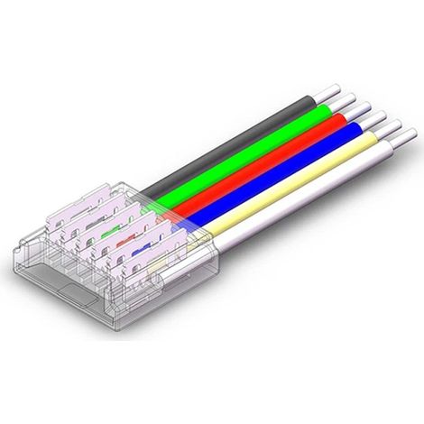 Connettore per LED COB e SMD RGB+CCT a 6 pin da Striscia ad Alimentazione 12mm (1/4)