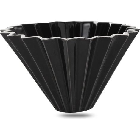 Filtre À Café En Céramique - Support Pour Dripping - Forme Origami Conique - Capacité 2 À 4 Tasses - Noir - V02 (1/5)