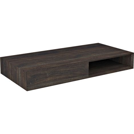 MORIAN Meuble vasque 100x14x48cm, chêne noir, gauche