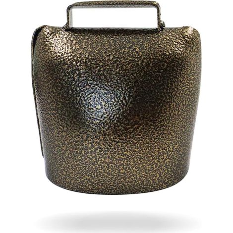 Super Large Metal Cow Bell, 8.5 x 9 cm, Grazing Bell for Livestock and Horse, Strong Encouragement Bell for Sporting Events and Games (Bronze) (1/5)