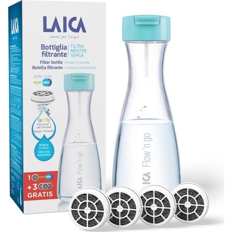 Laica Flow n'go Bouteille d'eau filtrante Couleur aqua 1 L (1/5)