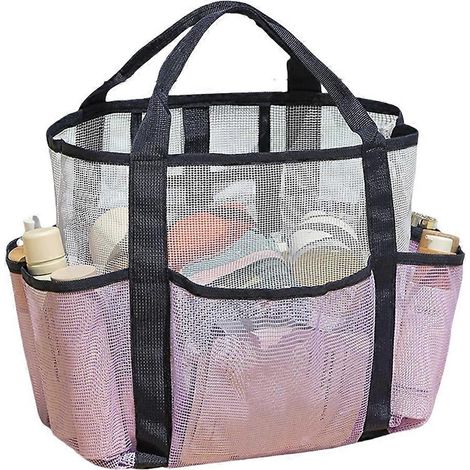 Tragbare Strandtasche, Aufbewahrungstasche für Badezimmer, faltbare Strandtasche aus Netzgewebe, Sport- und Schwimmtasche, tragbare Aufbewahrungstasche mit großem Fassungsvermögen B (1/5)