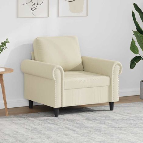 Sessel Creme 60 cm Kunstleder