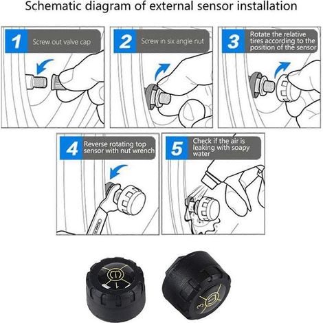 externe Sensoren Motorrad-Reifendruckkontrollsystem (TPMS) Bluetooth 5.1 für Android/iOS (1/3)