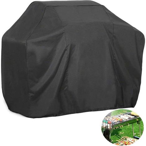 Housse de barbecue imperméable, résistante aux UV et à l'humidité (170 x 61 x 117 cm), avec sac de rangement noir
