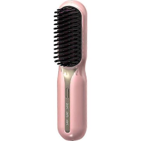 Lisseur électrique - Chauffage rapide, portable, anti-brûlure, idéal pour les voyages, pour coiffer la barbe et les cheveux (rose) (1/5)