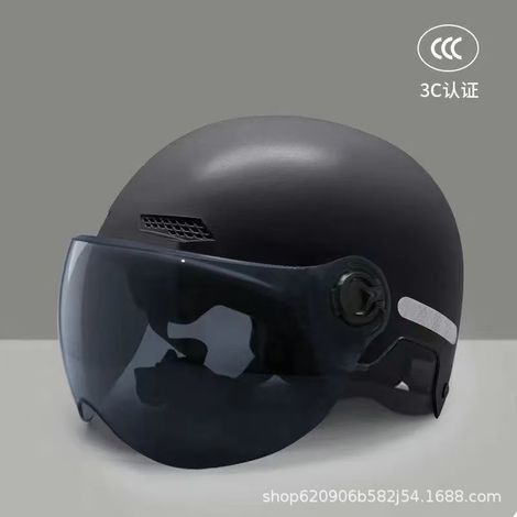 Casque de moto demi-masque vintage de style allemand avec visière, homologué adapté aux voyages et à la randonnée, tailles 55-76 cm (1/3)