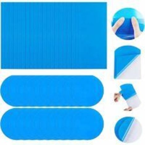 Réparation de liner de piscine – Kit de 20 rustines autocollantes en PVC pour piscines hors sol et enterrées, étanches et résistantes aux UV (1/5)