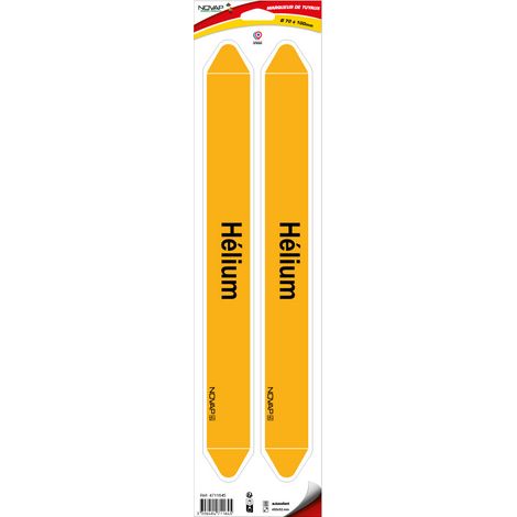 Planche de 2 marqueurs de tuyauterie 450 x 52 mm pour Ø 70 à 100 mm - Hélium - 4711645 (1/2)