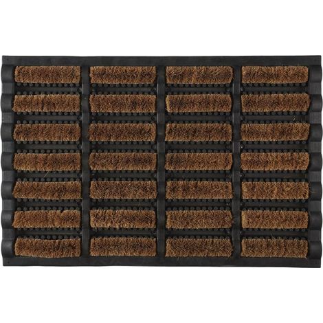 Tapis d'Entrée Grattoir Coco et Caoutchouc 40x60cm, Idéal pour Nettoyer les Chaussures, Résistant (1/5)