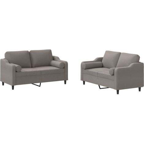 Maison Exclusive - Set Divani 2 pz con Cuscini Tortora in Tessuto (1/5)