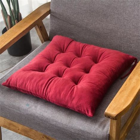 COUSSIN DE CHAISE - GALETTE DE CHAISE Pression de coussin de coussin de chaise en flanelle style-Red1 (1/2)