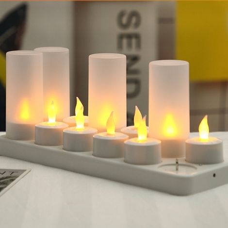 Wiederaufladbare LED-Lampen mit Flammeneffekt, perfekt für Feiertage, Halloween und Weihnachten, sorgen für eine warme und einladende Atmosphäre.