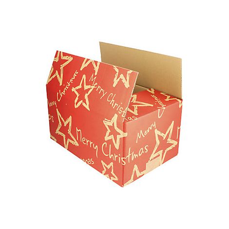 ratioform terra  Scatola per spedizioni Christmas Stars  rosso