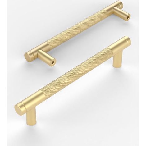 Set di 10 maniglie nere per mobili e ante di armadi da cucina, con viti, adatte per scrivanie, cassetti, armadi e guardaroba (Oro, 160 mm) (1/3)
