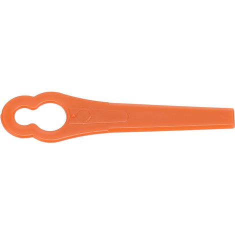 Pack 100 rechanges lames plastique coupe herbe taille haie jardin 80 mm trous 11 et 7 mm orange (1/5)