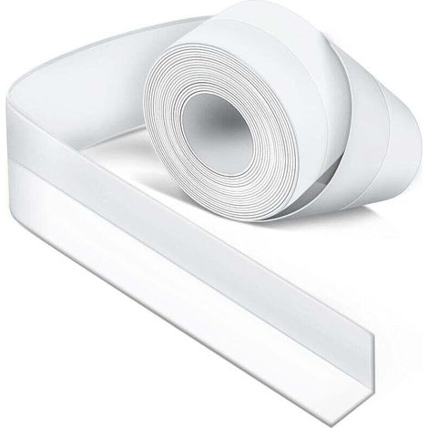 Joint Silicone Blanc Salle de Bain, Joint Salle de Baignoire, Ruban D'étanchéité, Anti-Moisissure et Imperméable, Ruban Adhésif doux Adapté à la Cuisine, les Toilettes, le Coin (1/4)