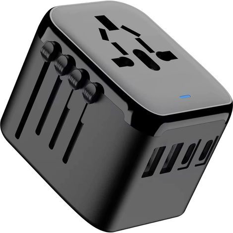 Travel Plug - Fast Charger Type G, Type A - 2 x USB-C and 2 x USB-A Global Plug - Universal Travel Adapter - World Plug - UK, USA, Australia, Asia, South America (1/5)