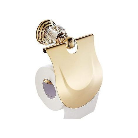 Toilettenpapierhalter – WC-Rollenhalter – Papierhalter – 15 x 7 x 8 cm – Gold – Edelstahl – Aufbewahrungsregal für Küchen- und Badezimmerpapier – Inkl. Schrauben – Wandmontage (1/4)