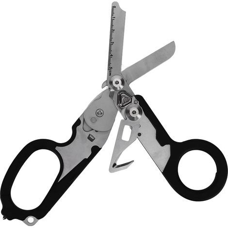 Cisailles d'intervention d'urgence Raptor 6 en 1, cisailles d'urgence pour traumatismes, cisailles pliantes multifonctions avec coupe-sangle et brise-vitre, pinces portables pour camping en plein air (1/4)