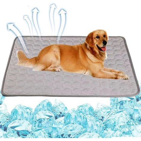 Tappetino autoraffreddante per cani e gatti, tappetino rinfrescante estivo, impermeabile, in gel atossico, antiscivolo, 70 x 100 cm XL, grigio (1/5)