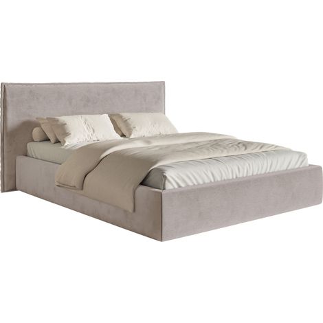 Selsey Softie – Polsterbett 160×200 mit Lattenrost, Velours, graubraun