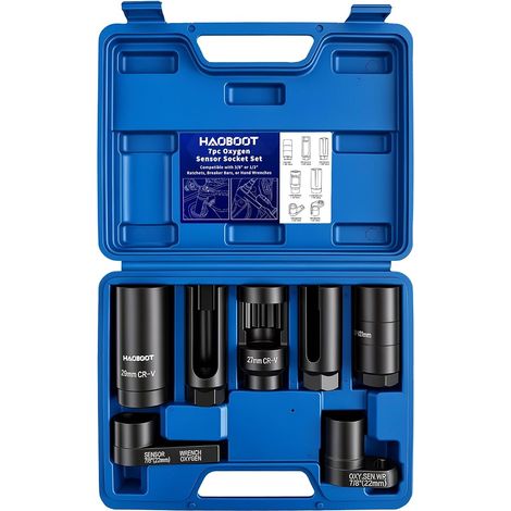 7pcs Douille Sonde Lambda Cle A Douille 22/27/29mm Capteur Oxygene (1/5)
