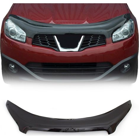 OMAC Déflecteur de Capot Compatible avec Nissan Qashqai +2 2008-2014 en Acrylique Noir (1/5)