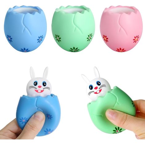 Rabbit Toy Squeeze Toy, Pack of 2 Easter Bunny Anti-Stress Toy Balls Interactive Toy, Easter Carrot Rabbit Squeeze Easter Gifts Rabbit Toy for Children (C) (1/5)