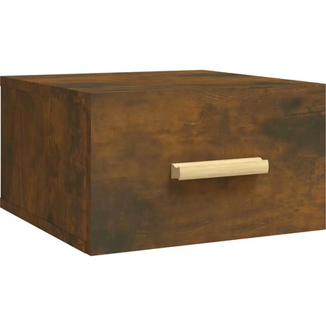 Maison Exclusive - Mesita de noche de pared color roble ahumado 3