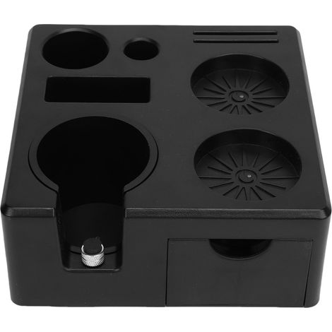 Estante de almacenamiento para prensadores de café, fabricado en plástico ABS con cajón, ideal para dispensadores de portafiltros y cafeterías domésticas. (1/5)