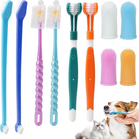 Lot de 10 brosses à dents pour animaux de compagnie (1/5)