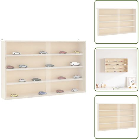 Wandmontierte Vitrine - vidaXL Sammlervitrine aus Holz mit Türen 60 x 8,5 x 37 cm - Holzregale (1/5)