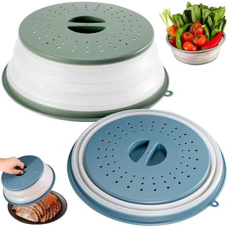 Cubierta Microondas - Plegable Con Ranuras De Vapor - Para Frutas Y Verduras - Pack De 2 (1/5)