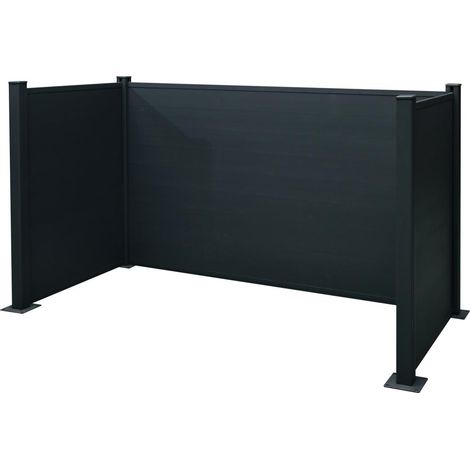 Mülleimer-Einfassung MA3,Alu 210x100x122cm, anthrazit (1/4)