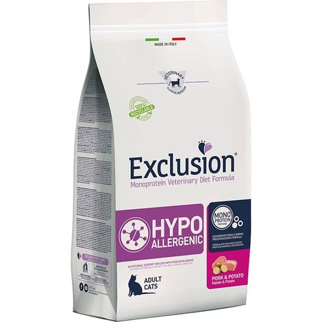 Exclusion Gatto Hypoallergenic 1,5 kg Maiale e Patate