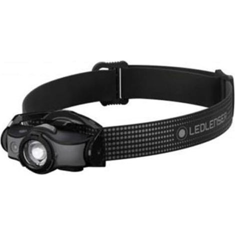 Lampe frontale d'extérieur, noire/grise, batterie rechargeable, 400 lumens, jusqu'à 35 heures d'autonomie, lumière rouge, fonctionne avec une pile AA, câble de chargement USB magnétique [Classe énergé (1/5)
