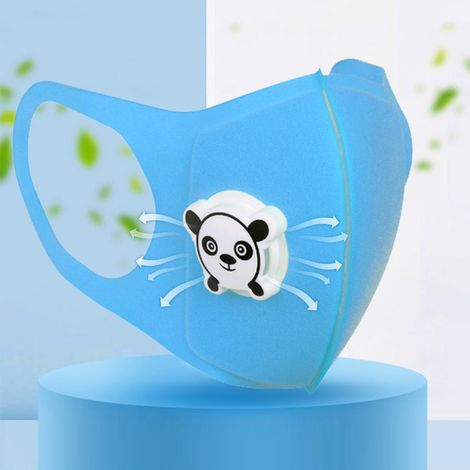 10 masques de protection épais pour enfants avec valve, parfaits pour les activités en plein air (Bleu) (1/5)