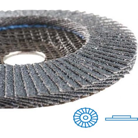 Disque a Lamelles Plates Abrasif HERMES Grain 40 D.125mm - ebarbage et Arasage Soudure Acier Inox - Meuleuse Angle (1/4)