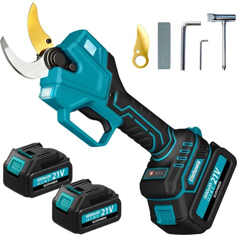 Sécateur Électrique Sans Fil-Diamètre de Coupe 40mm-Moteur Brushless 1000W-2 Batteries Lithium 8000mAh-Écran LCDet Sécurité-Taille Arbres,Jardin (1/5)