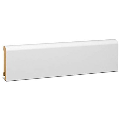 KGM Sockelleiste Oben Rund weiß MDF foliert 18 x 78 mm 2,4 m